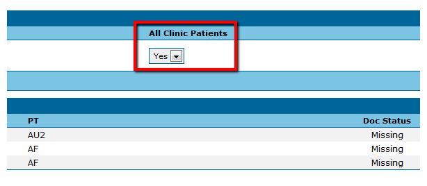 Missed Notes Report Example WebPT